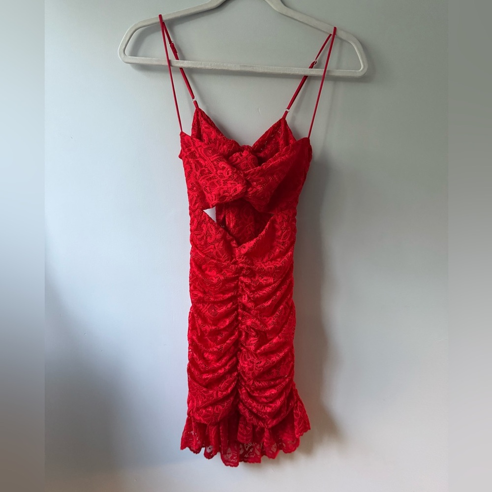 Lucy in the Sky Lace Ruched Dress